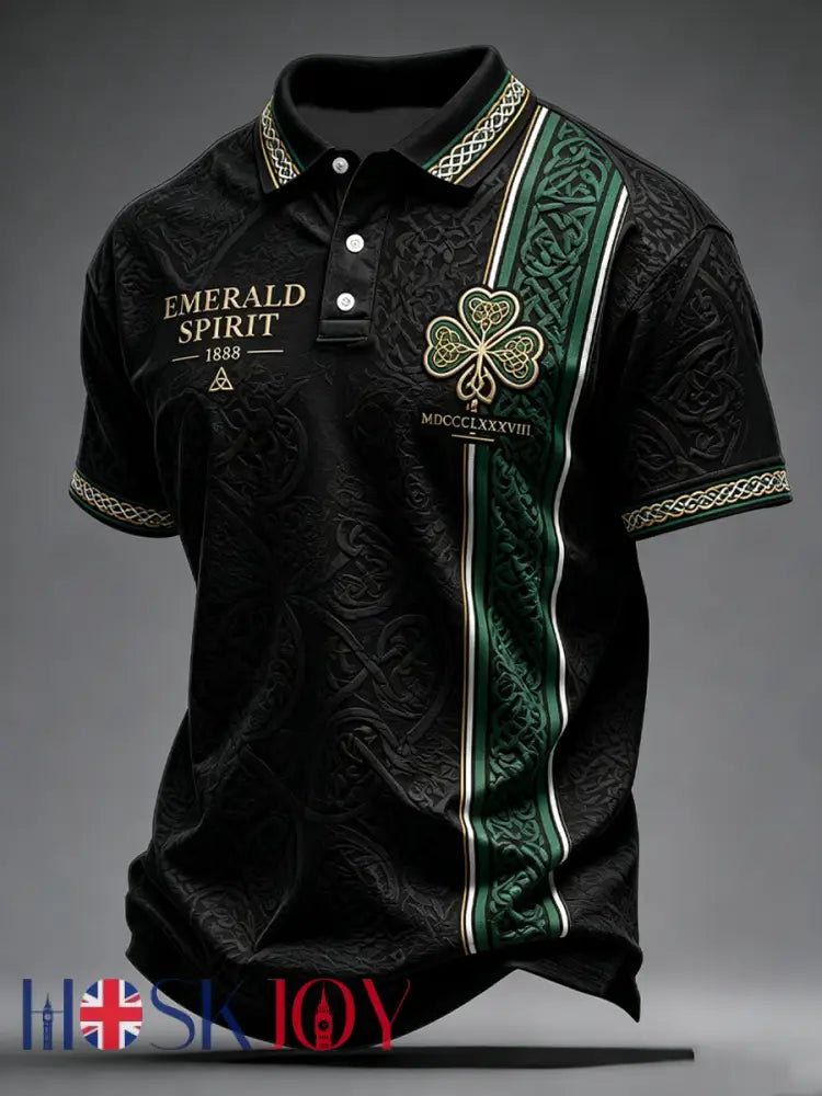 Men’s Celtic Football Club Lover Printed polo shirt - Black / S