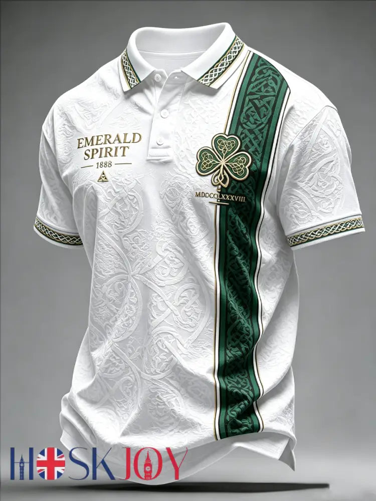 Men’s Celtic Football Club Lover Printed polo shirt - White / S