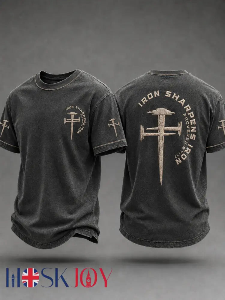 Men’s Christian Iron Sharpens Iron Short Sleeve T-shirt - As picture / S