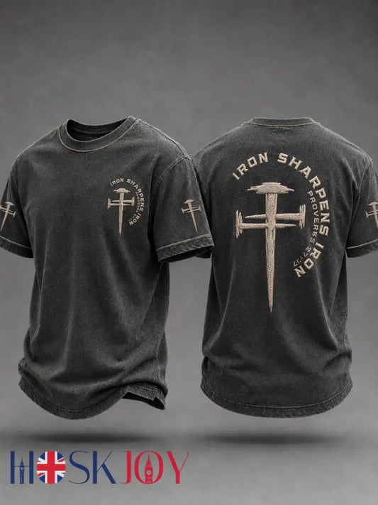 Men’s Christian Iron Sharpens Iron Short Sleeve T-shirt - As picture / S