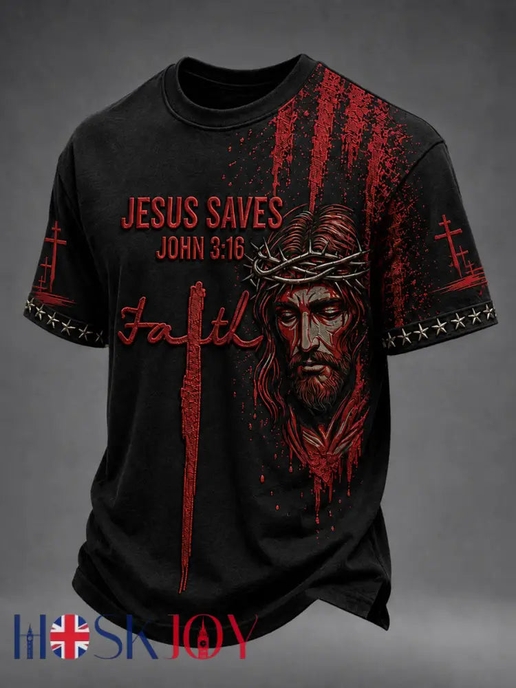 Men’s Christian JESUS Short Sleeve T-shirt - As picture / S