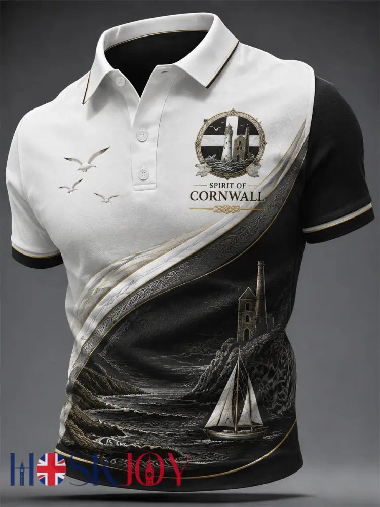 Men’s Cornish Celtic-style Print Casual Top - As picture / S