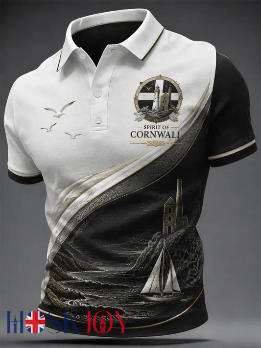 Men’s Cornish Celtic-style Print Casual Top - As picture / S