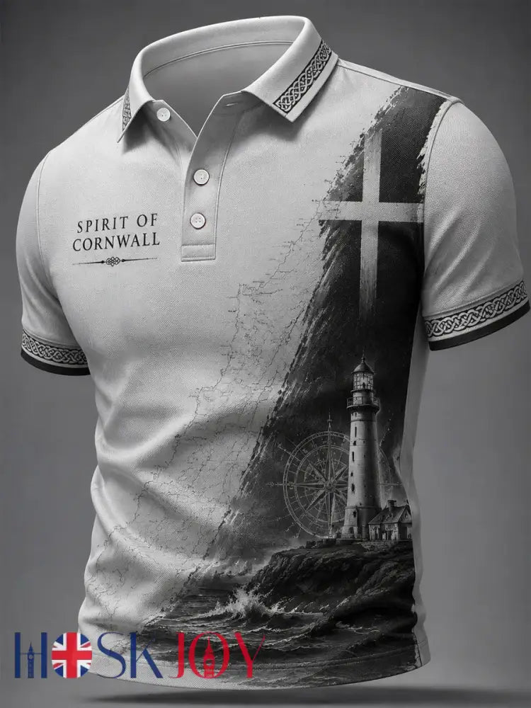 Men’s Cornish Celtic-style Print Casual Top - As picture / S