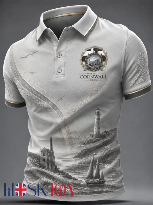 Men’s Cornish Celtic-style Print Casual Top - As picture / S