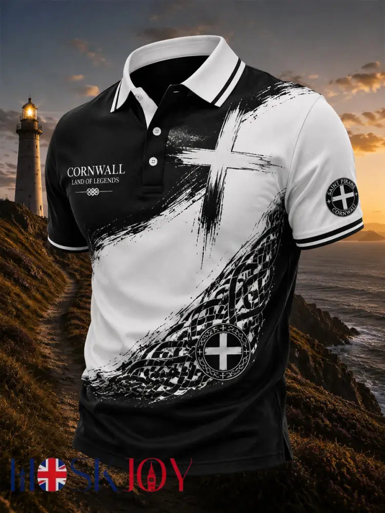 Men’s Cornish Celtic-style Print Casual Top - As picture / S