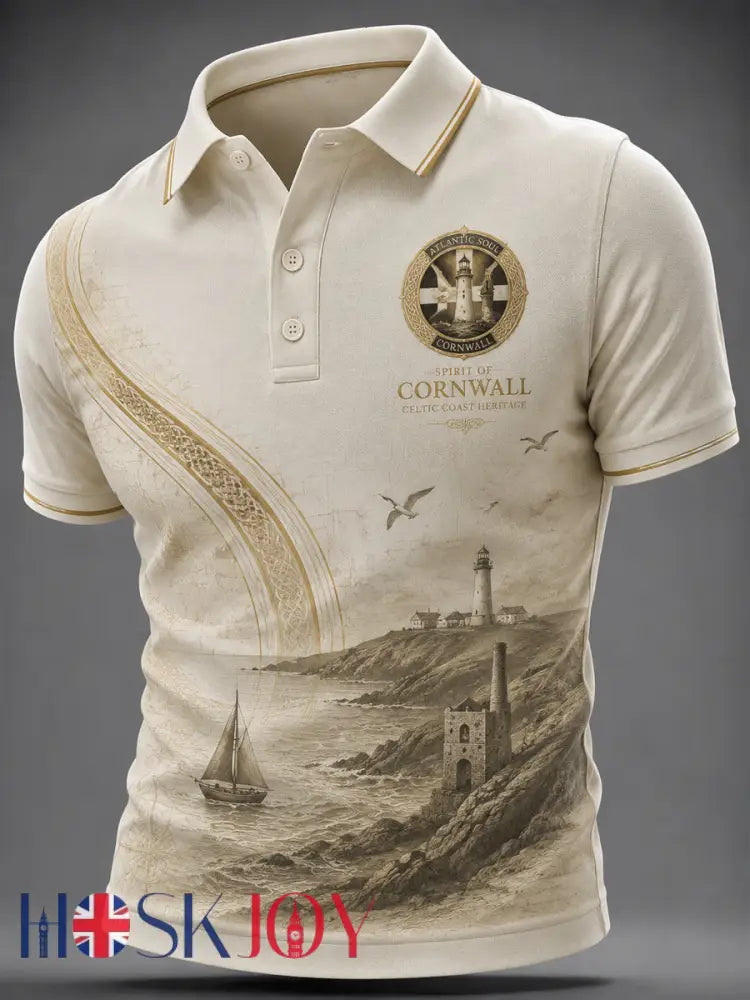 Men’s Cornish Celtic-style Print Casual Top - As picture / S