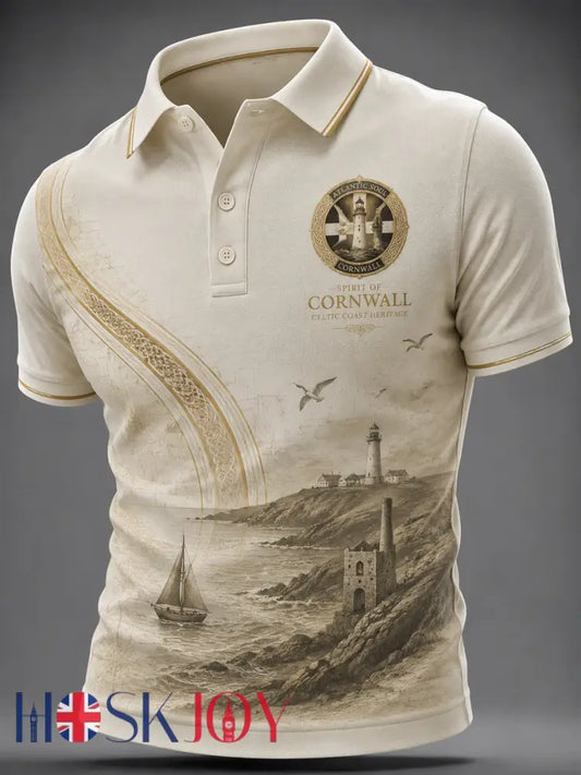Men’s Cornish Celtic-style Print Casual Top - As picture / S