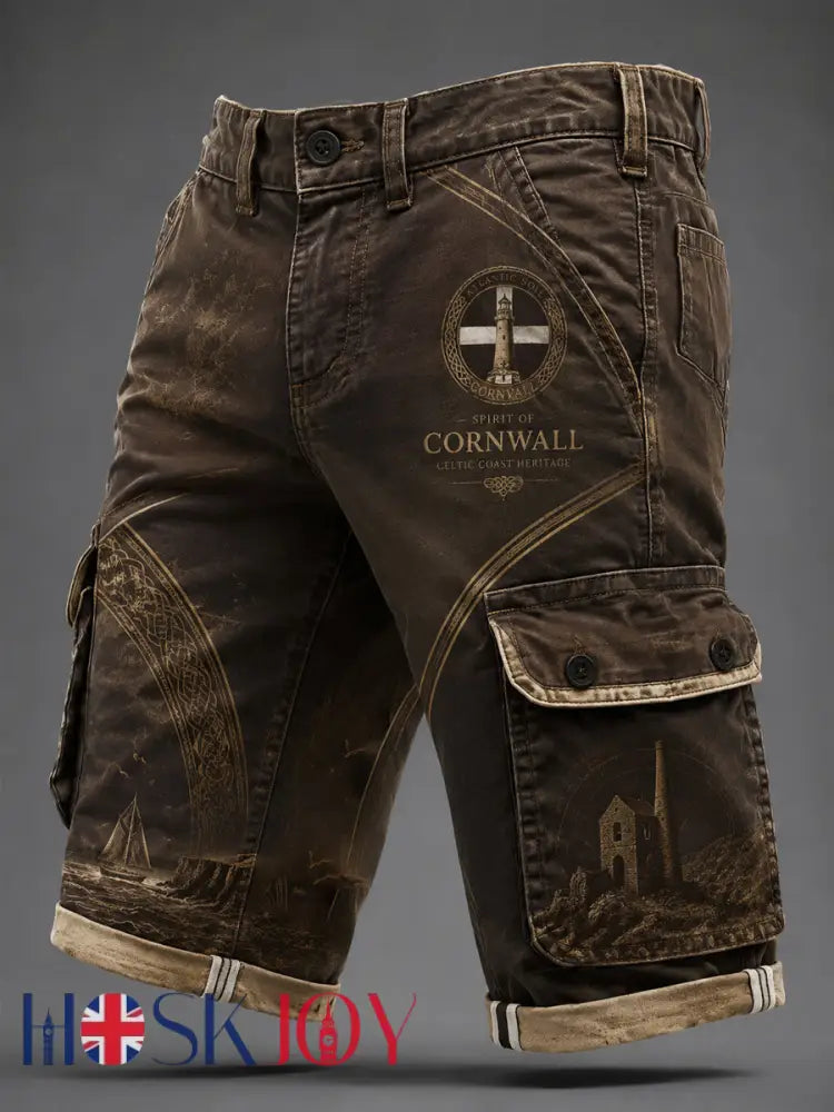 Men’s Cornish Celtic-style printed shorts - As picture / S