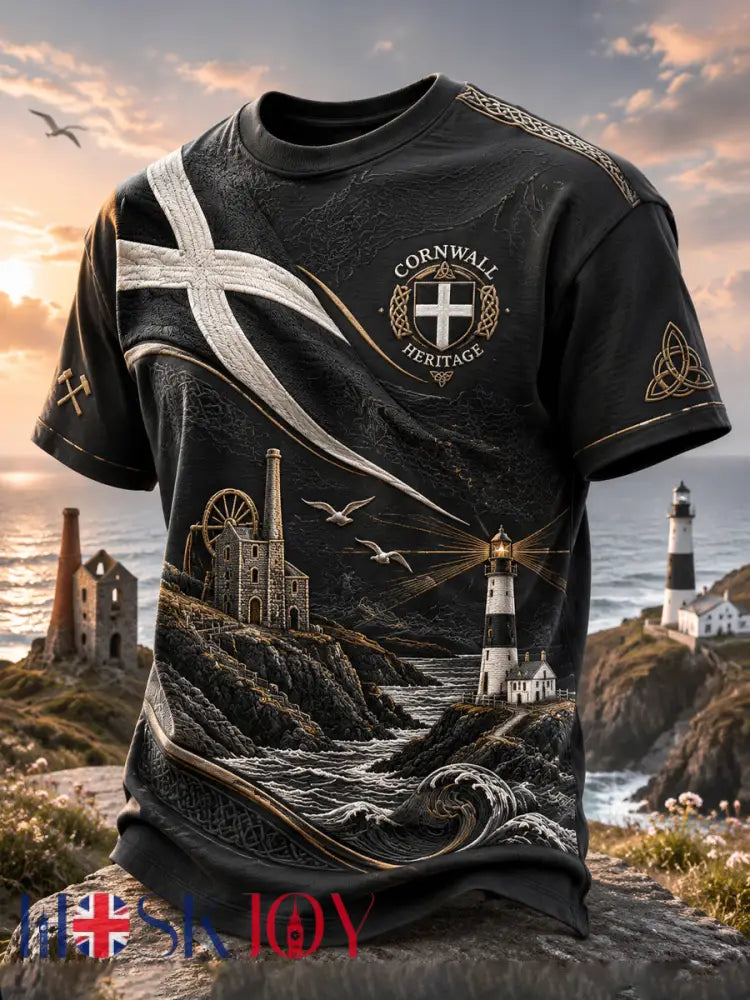 Men’s Cornish Celtic-style Printed T-shirt - As picture / S