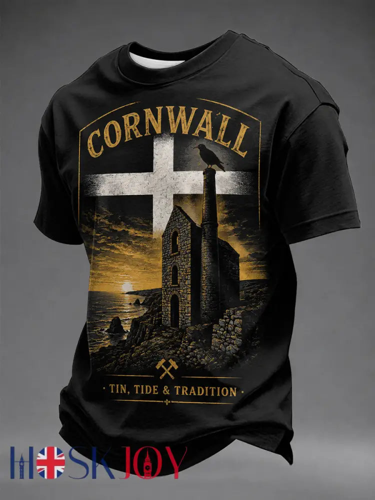 Men’s Cornwall Inspired T-shirt - Black / S