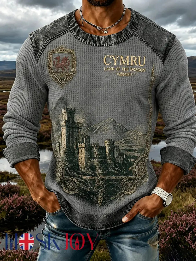 Men’s Crew-Neck Welsh-Themed Printed Hoodie From The UK - A / S
