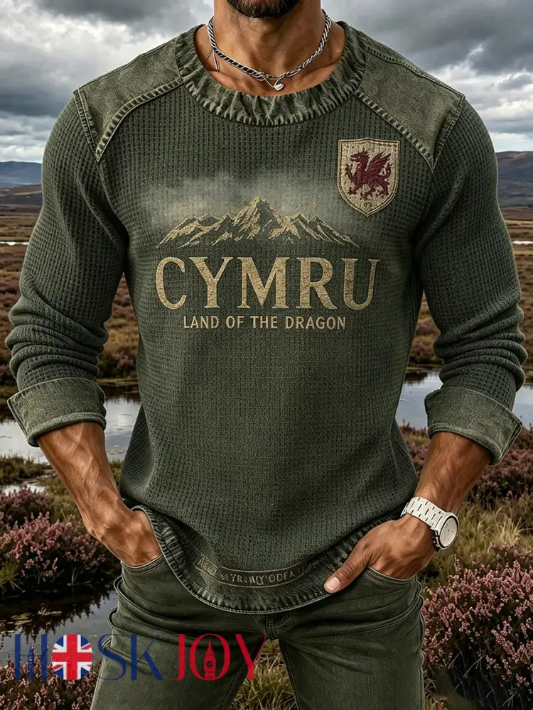 Men’s Crew-Neck Welsh-Themed Printed Hoodie From The UK - A / S