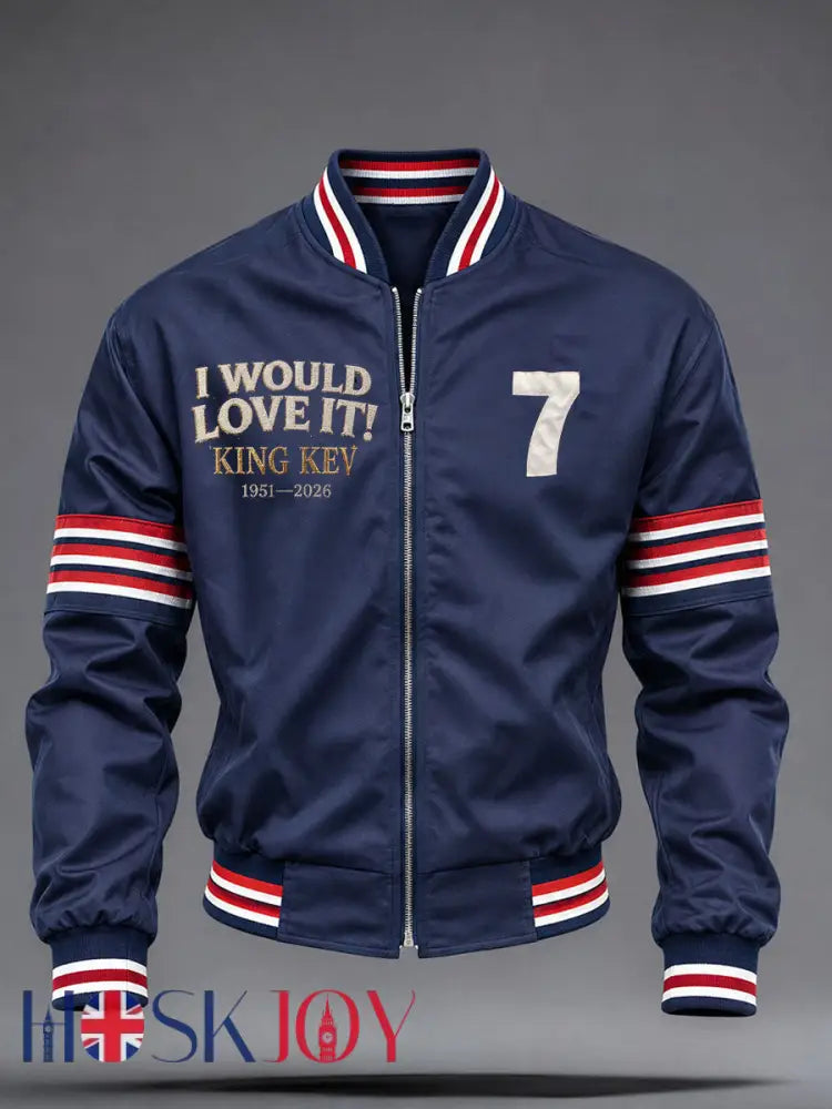 Men’s England Football Lover Legend King Kev Rip Printed Jacket - Deep Blue / S