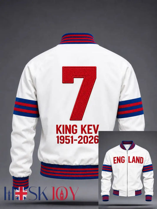 Men’s England Football Lover Legend King Kev Rip Printed Jacket - White / S