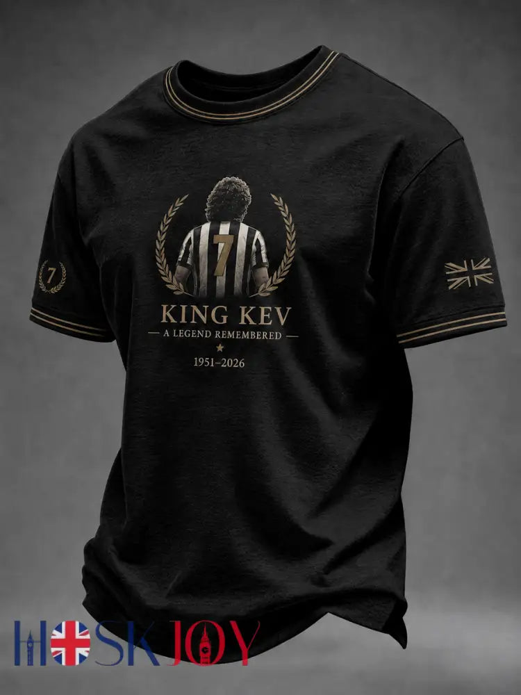 Men’s England Football Lover Legend King Kev Rip Printed short sleeves t-shirt - Black / S