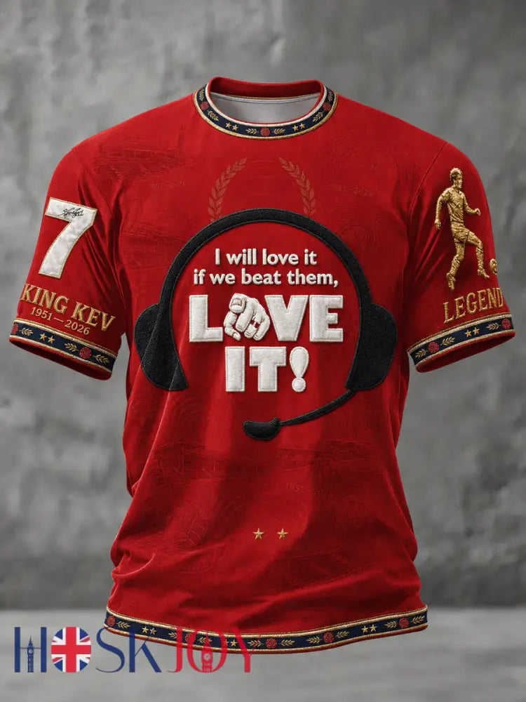 Men’s England Football Lover Legend King Kev Rip Printed T-shirt - Red / S
