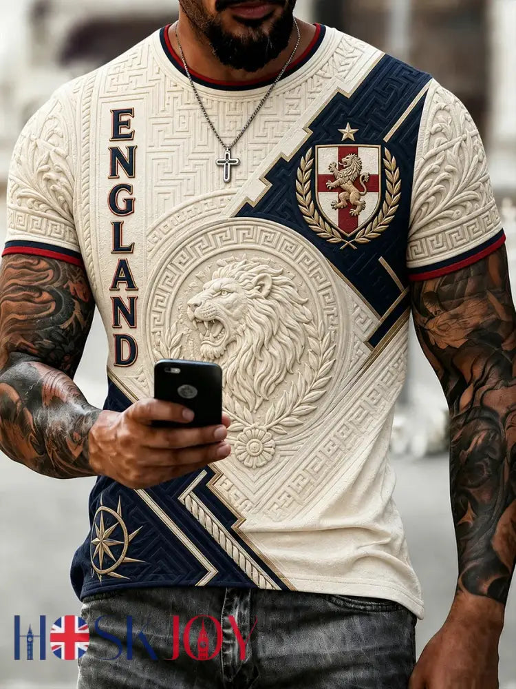 Men’s England Printed short sleeves t-shirt - As picture / S