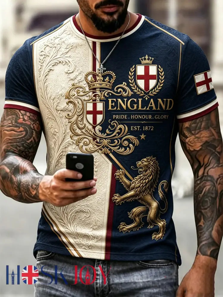 Men’s England Printed short sleeves t-shirt - As picture / S