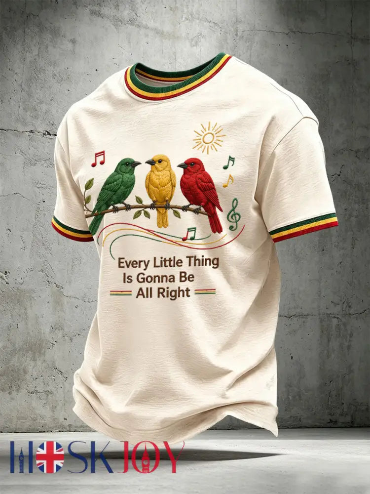 Men’s Every Little Thing Is Gonna Be All Right T-Shirt - Apricot / S