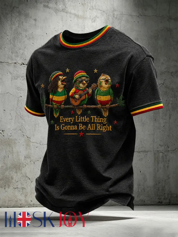 Men’s Every Little Thing Is Gonna Be All Right T-Shirt - Black / S