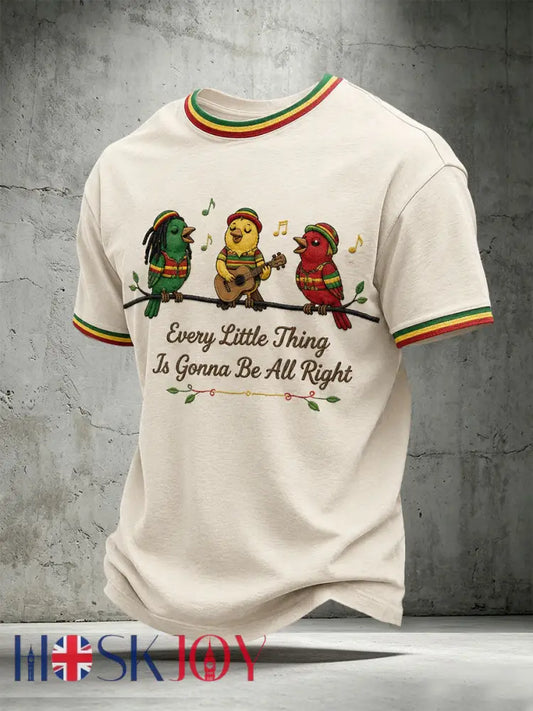 Men’s Every Little Thing Is Gonna Be All Right T-Shirt - Creamy-White / S