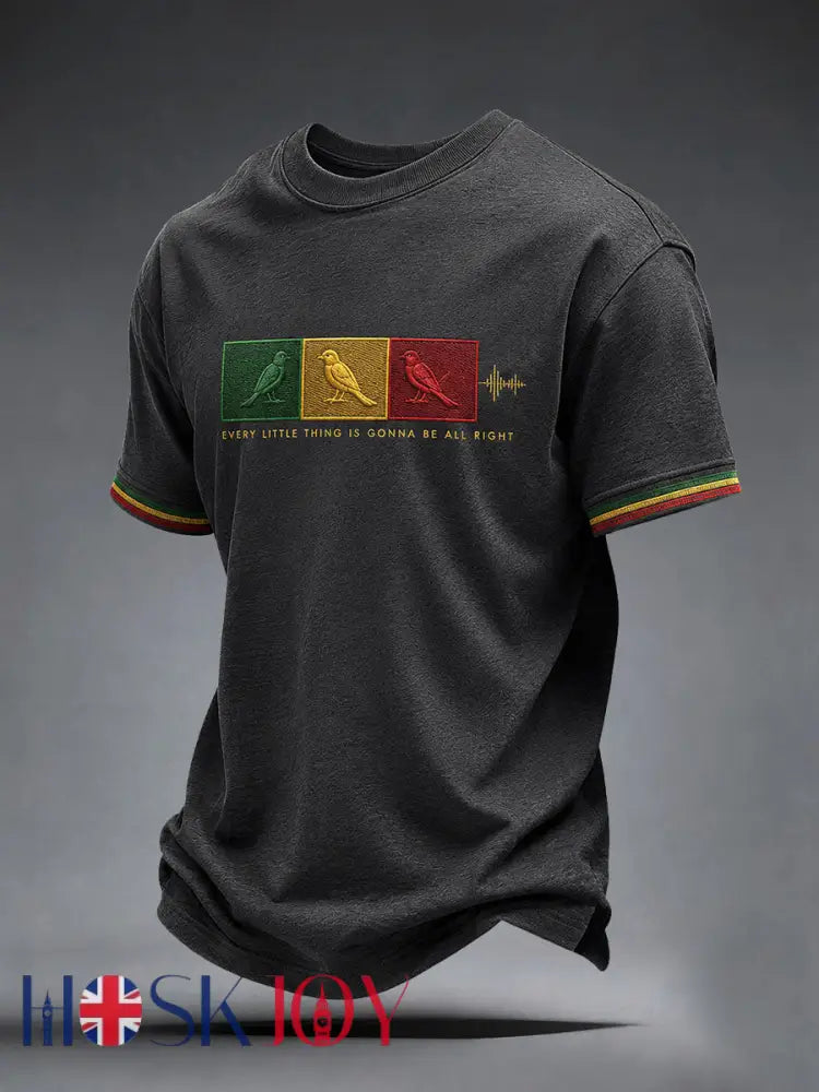 Men’s Every Little Thing Is Gonna Be All Right T-shirt - Dark Gray / S