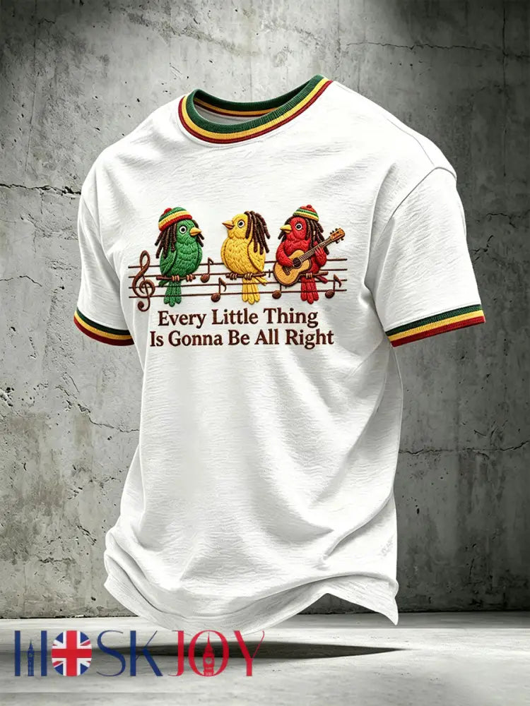 Men’s Every Little Thing Is Gonna Be All Right T-Shirt - White / S