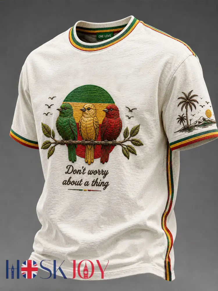 Men’s ’Every Little Thing Is Gonna Be Alright’ Printed Casual T-Shirt - As picture / S