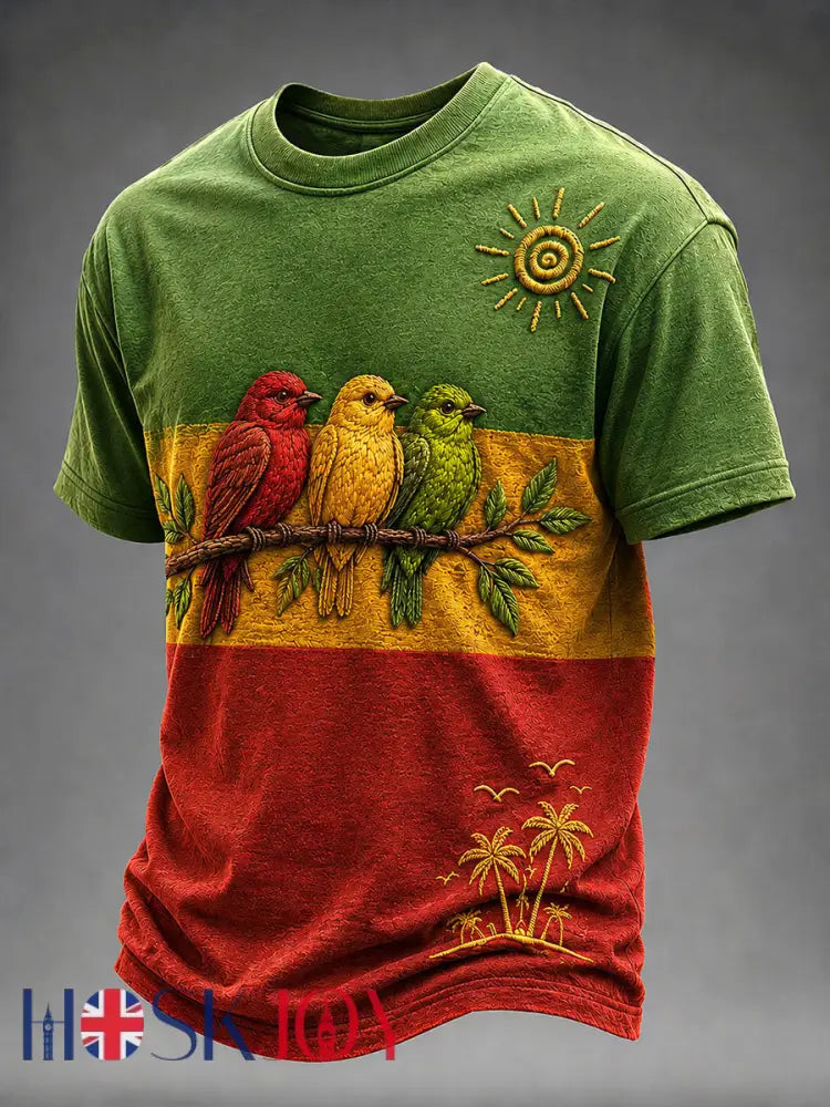 Men’s ’Every Little Thing Is Gonna Be Alright’ Printed Casual T-Shirt - As picture / S