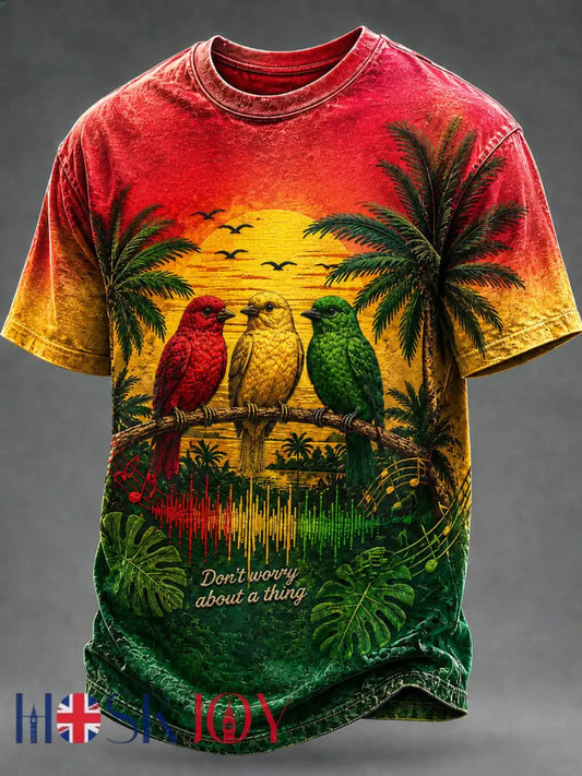 Men’s ’Every Little Thing Is Gonna Be Alright’ Printed Casual T-Shirt - As picture / S