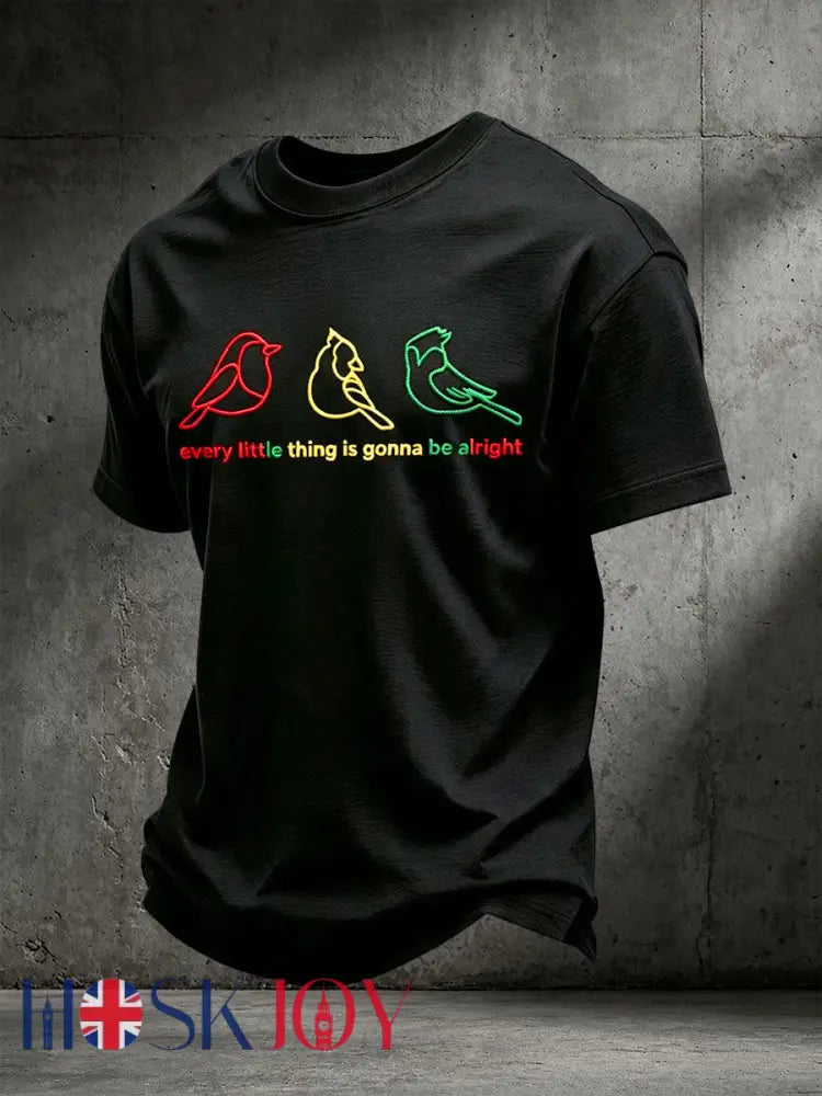 Men’s Every Little Thing Is Gonna Be Alright T-shirt - Black / S