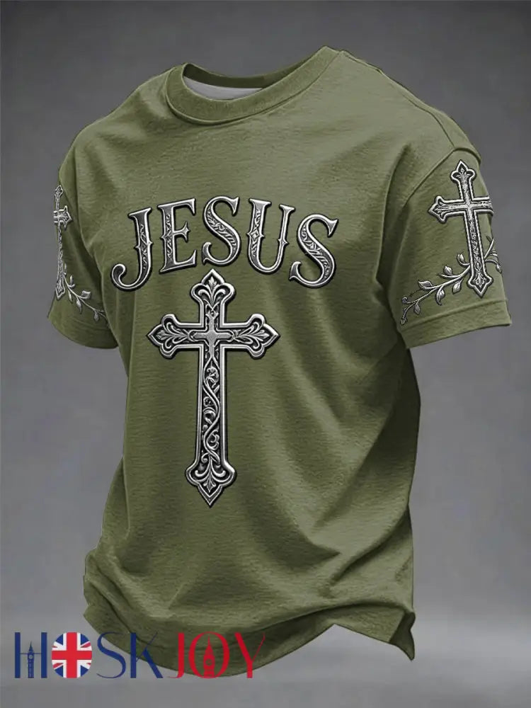 Men’s Faith Printed T-shirt - Army Green / S