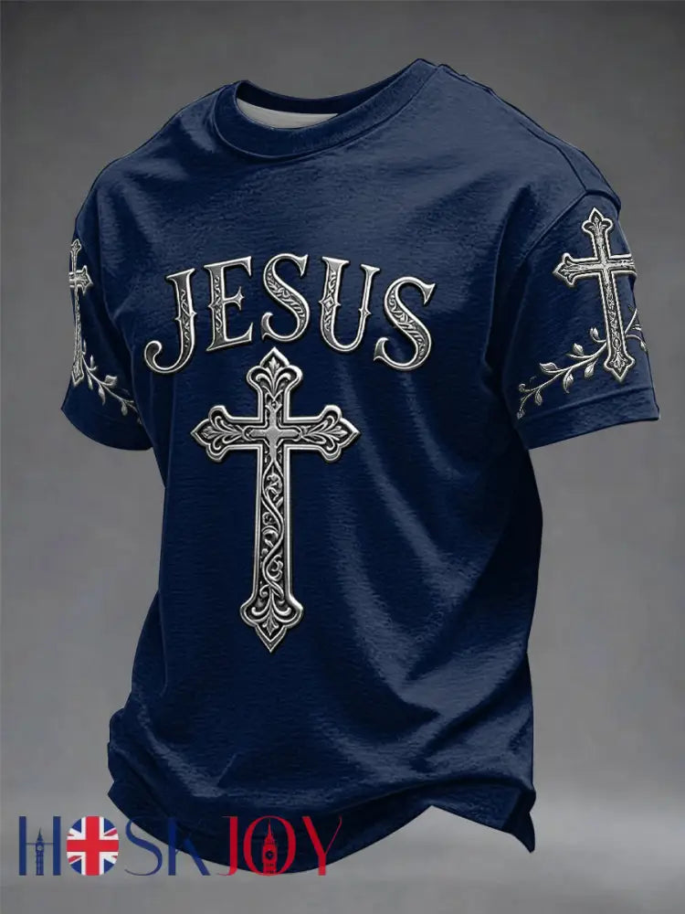 Men’s Faith Printed T-shirt - Dark Blue / S