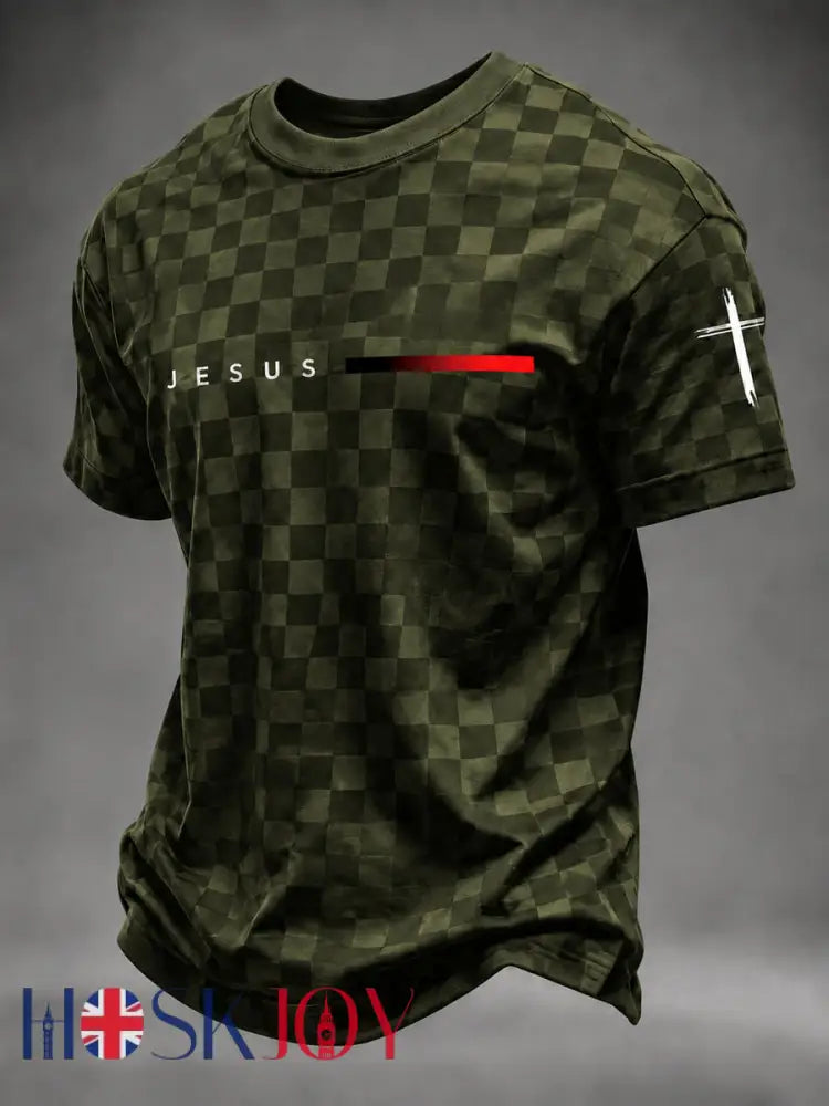 Men’s Faith Printed T-shirt - Green / S