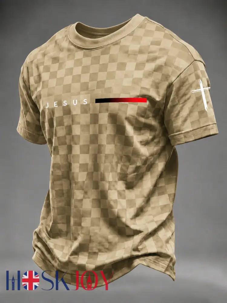 Men’s Faith Printed T-shirt - Khaki / S