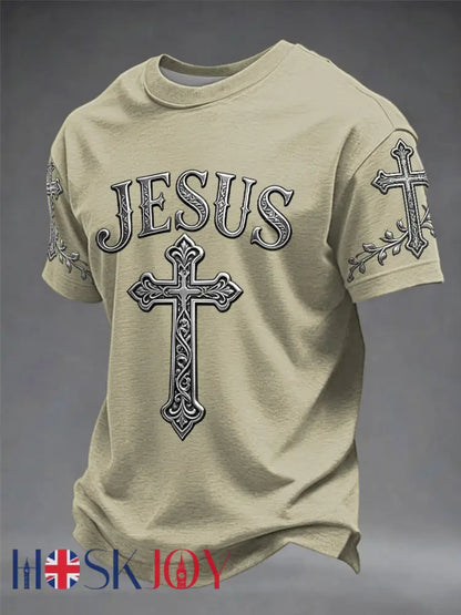 Men’s Faith Printed T-shirt - Khaki / S