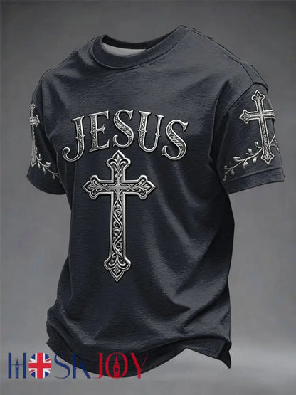 Men’s Faith Printed T-shirt - Navy Blue / S