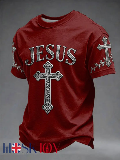 Men’s Faith Printed T-shirt - Red / S