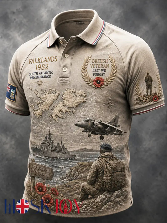 Men’s Falklands War Veteran Printed polo shirt - As picture / S
