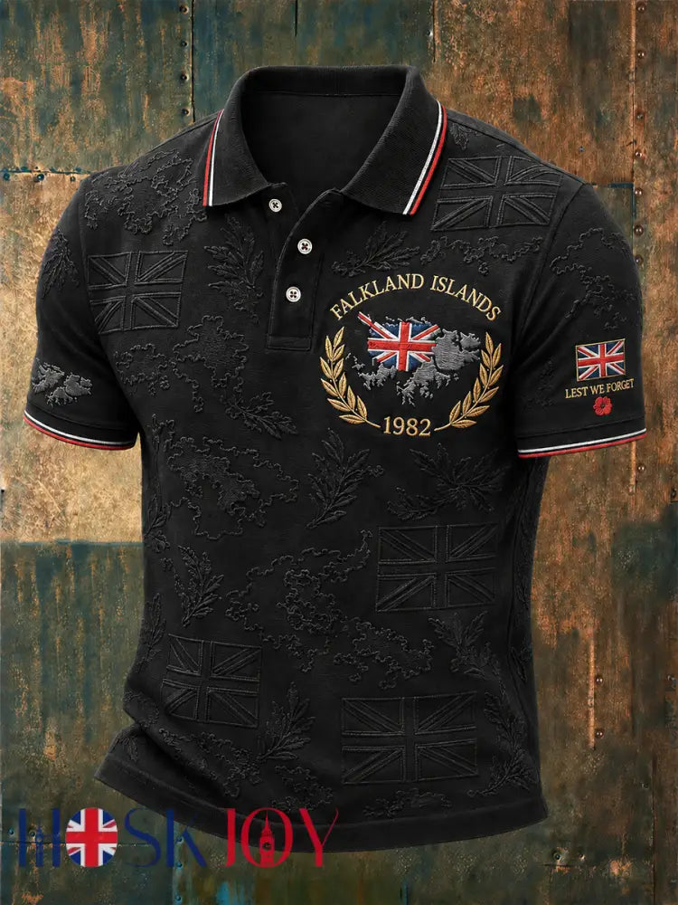 Men’s Falklands War Veteran Printed polo shirt - Black / S