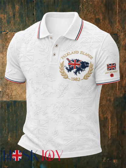 Men’s Falklands War Veteran Printed polo shirt - White / S