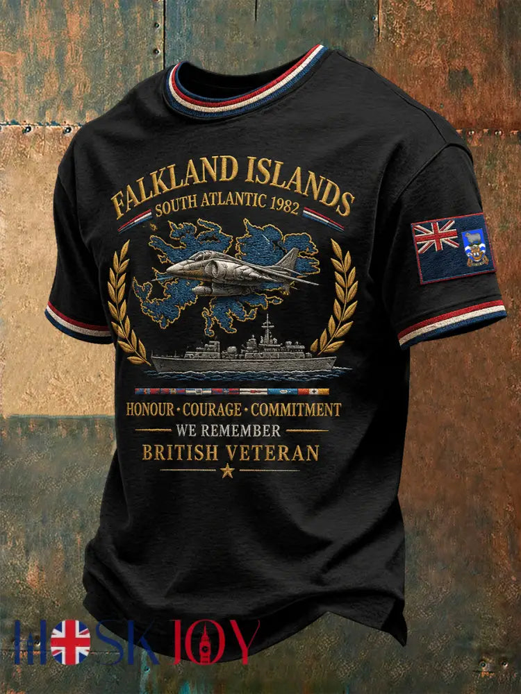 Men’s Falklands War Veteran Printed short sleeves t-shirt - Black / S
