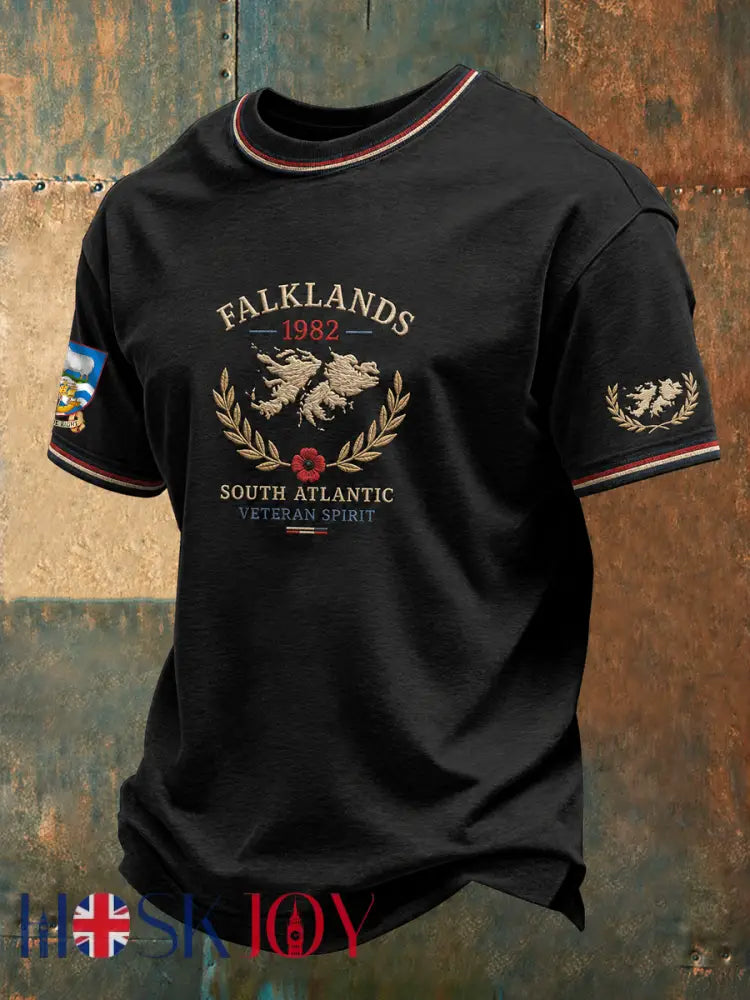 Men’s Falklands War Veteran Printed short sleeves t-shirt - Black / S