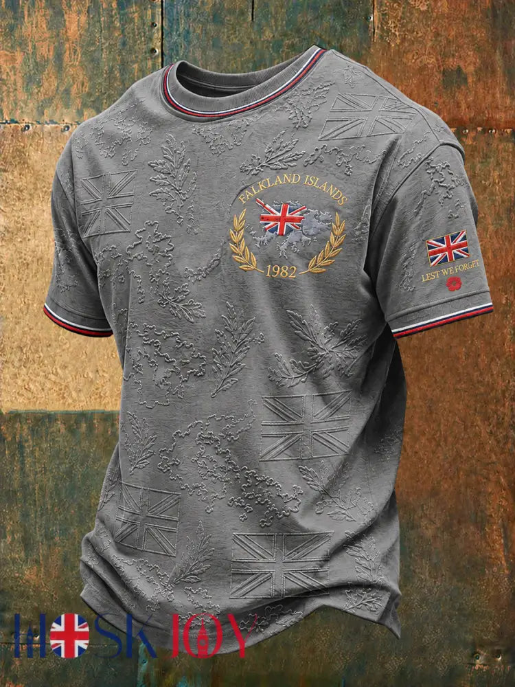 Men’s Falklands War Veteran Printed short sleeves t-shirt - Gray / S