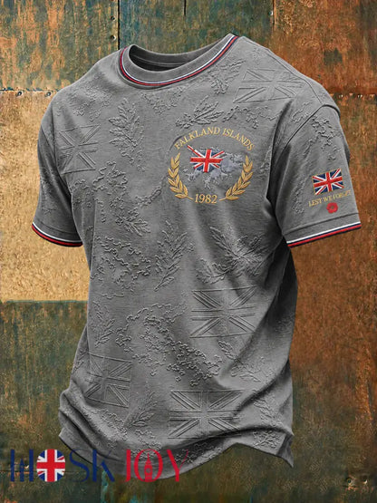 Men’s Falklands War Veteran Printed short sleeves t-shirt - Gray / S