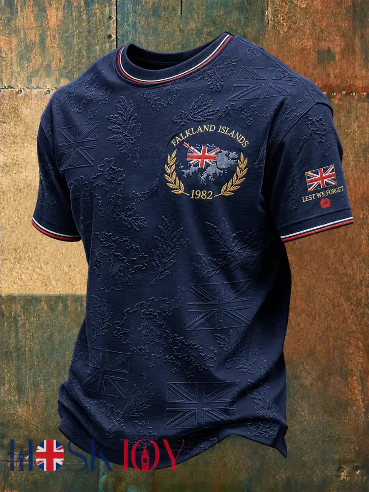 Men’s Falklands War Veteran Printed short sleeves t-shirt - Navy Blue / S
