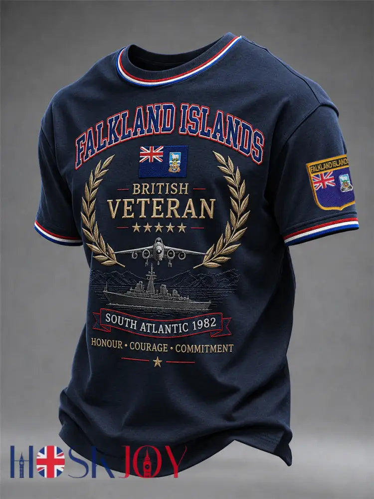 Men’s Falklands War Veteran Printed short sleeves t-shirt - Navy Blue / S