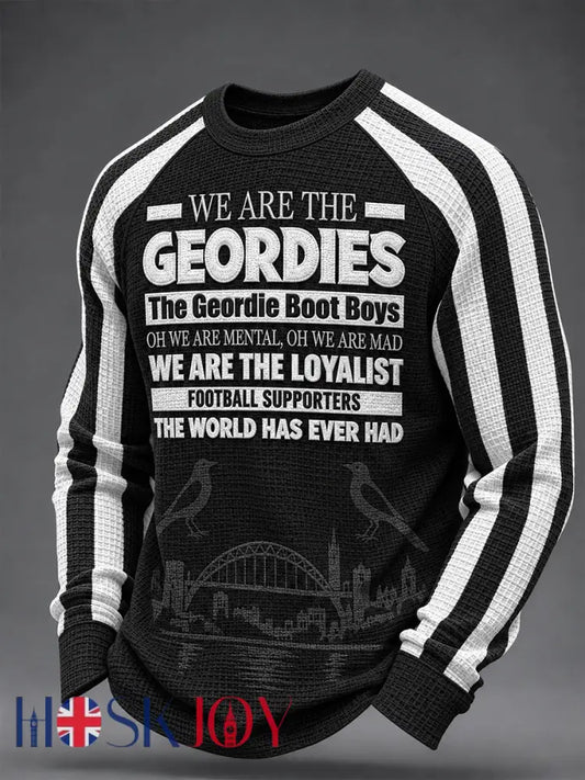 Men’s Football Fan Print Geordie Waffle Sweatshirt - As picture / S
