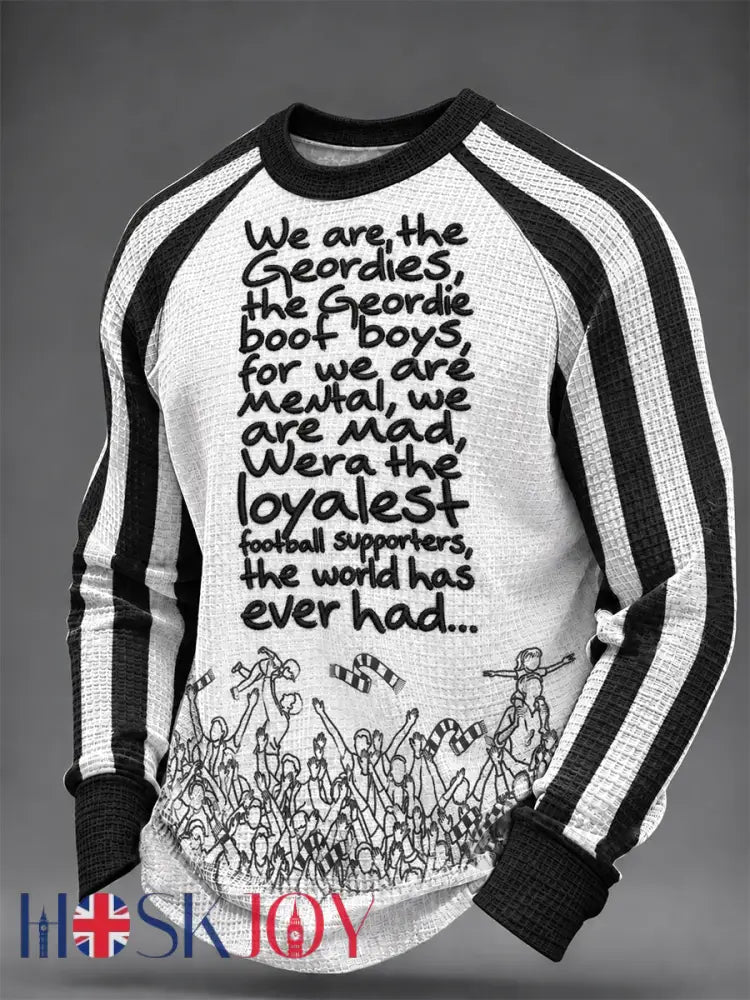 Men’s Football Fan Print Geordie Waffle Sweatshirt - As picture / S